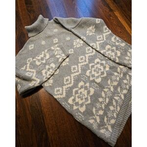 Rare Vintage Tunic Sweater Hand Knit Pattern Ramie Cotton Wool Blend Size XL